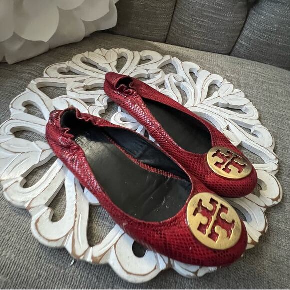 Tory Burch Red Flats Ballet Shoes Women’s 8.5 - Picture 4 of 7
